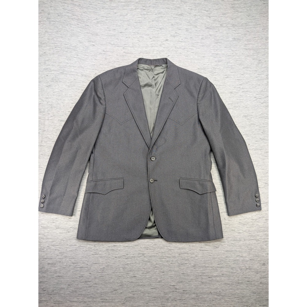 Circle S Kenny Rogers Jacket Vest SET Mens 44R Pinstripe Suit Western Cowboy USA
